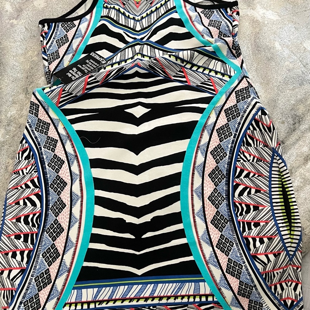 Express Multicolor Geometric Pattern Dress - Picture 6 of 6